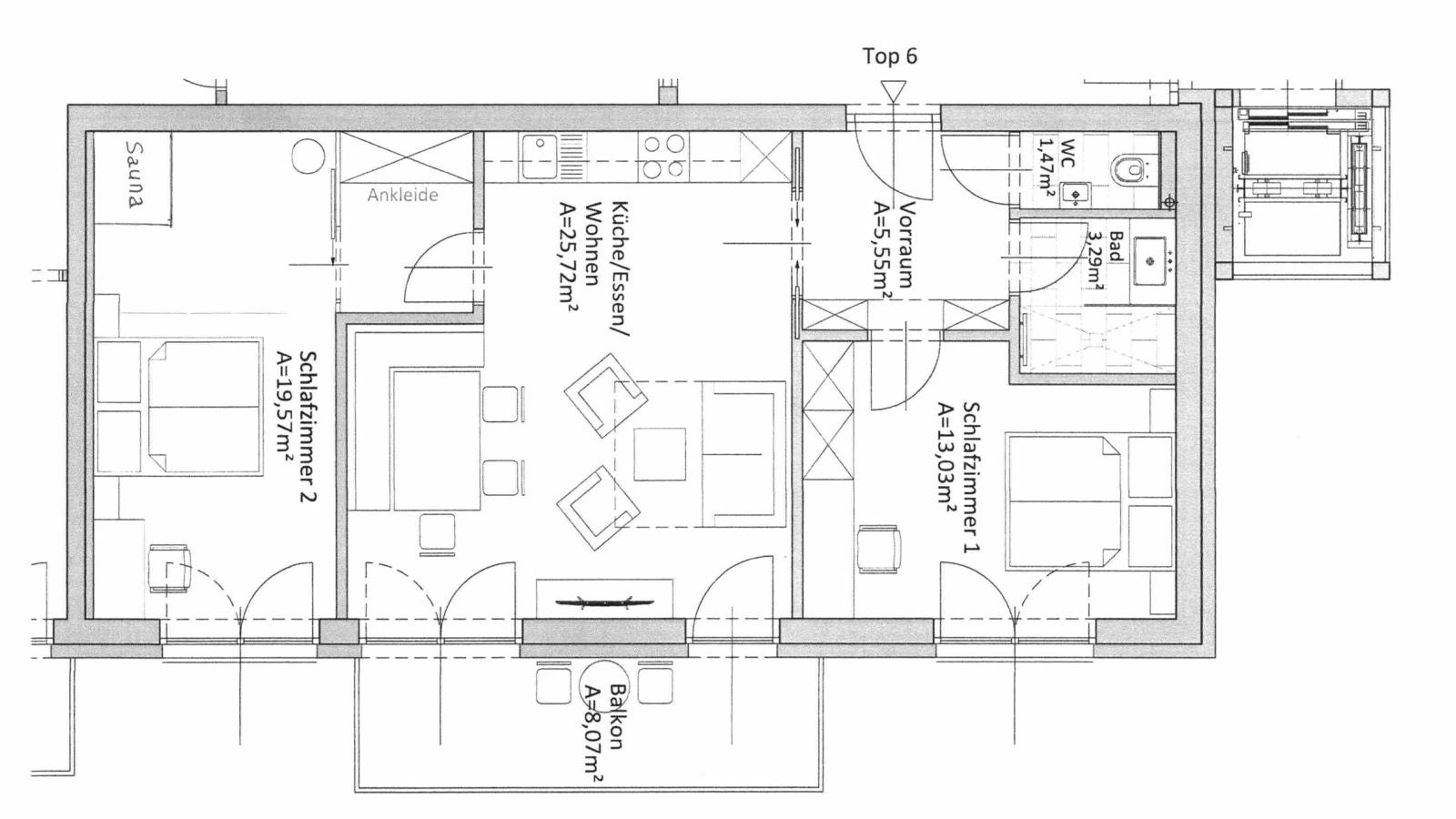 Ski Nature Apartment Lungau Top 6-Plattegrond
