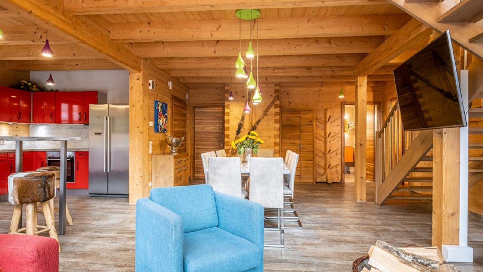 Luxury Lodge Kaprun XL - Woonkamer