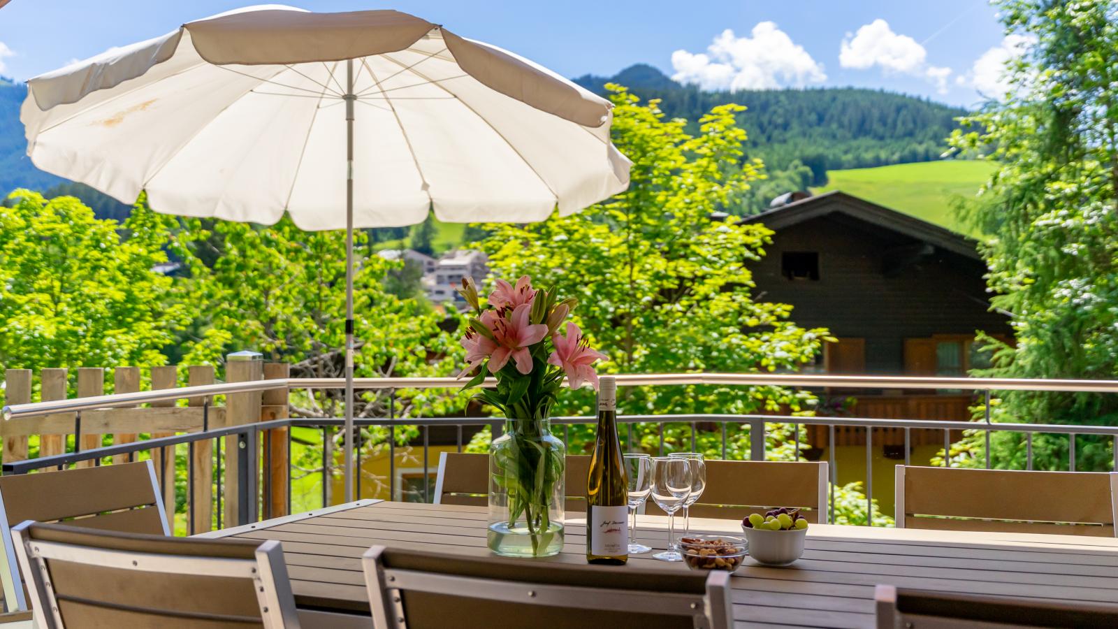 Werfenblick und Bergblick - Terrasse / balcon