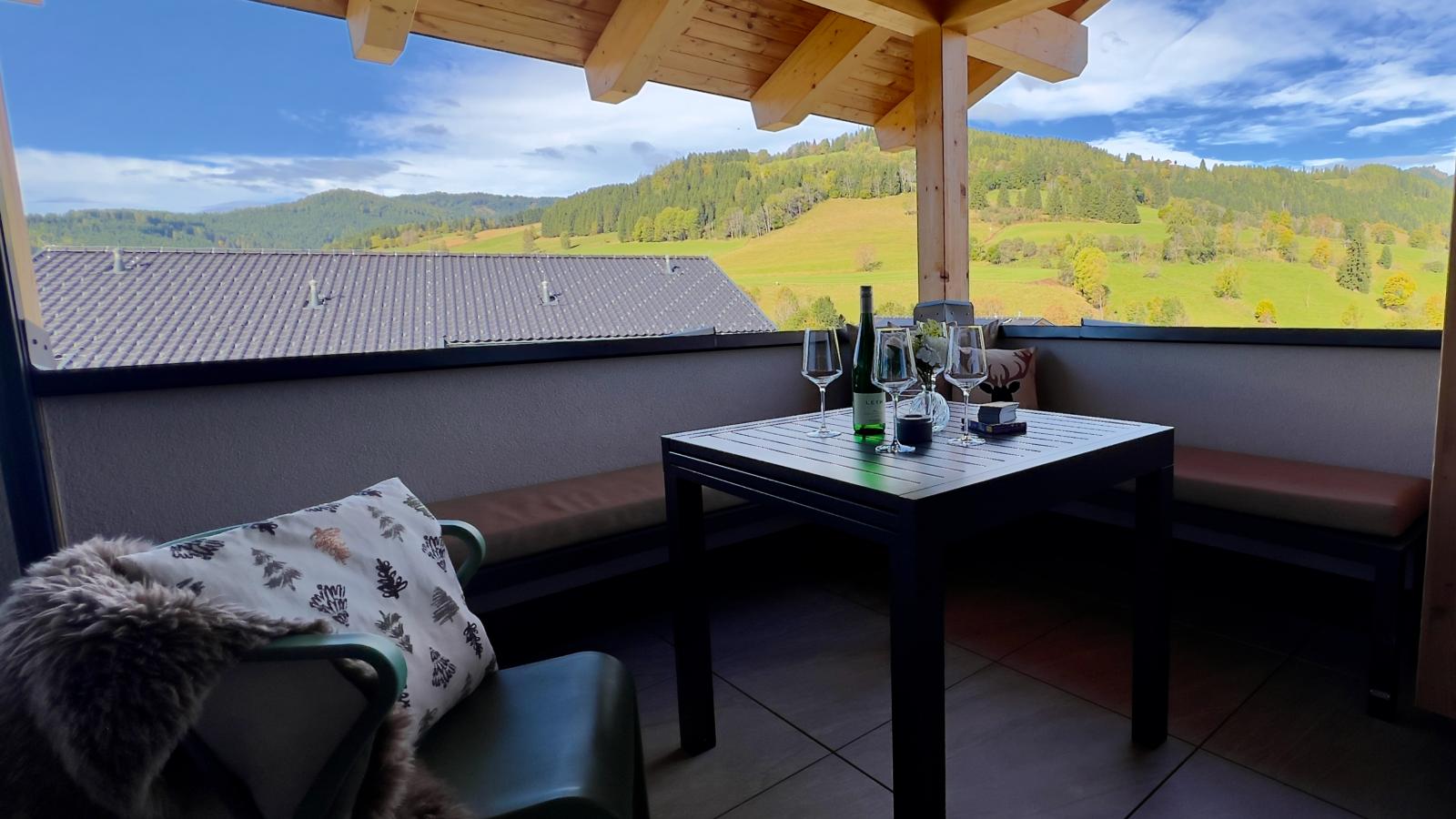 Almchalet Alpenglück-Terrasse / balcon