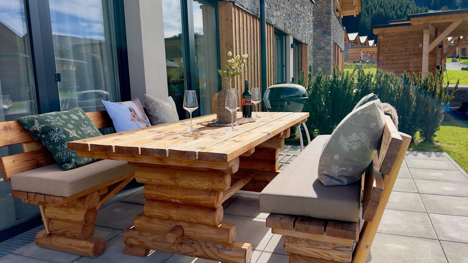 Almchalet Alpenglück-Terrasse / balcon