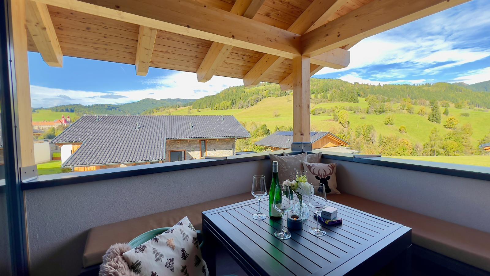 Almchalet Alpenglück-Terrasse / balcon