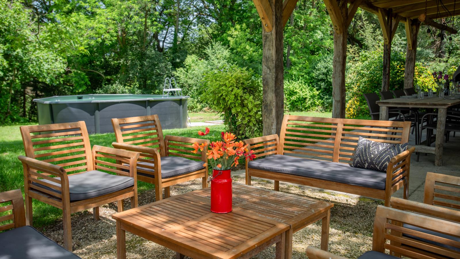 Grande gite Saint Martin le Redon-Tuinen zomer
