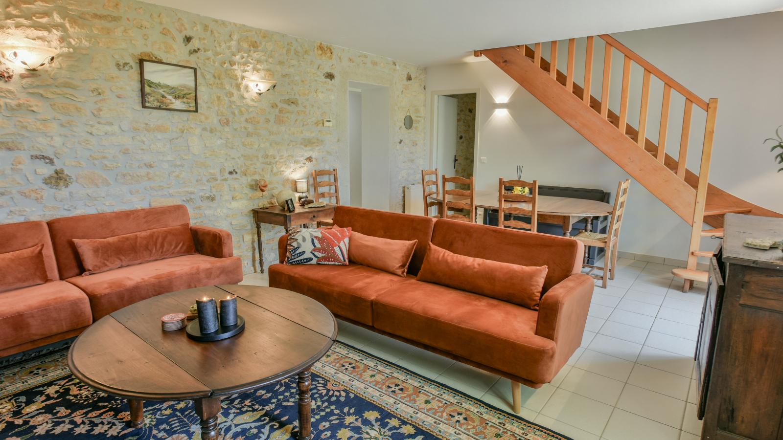 Grande gite Saint Martin le Redon-Woonkamer