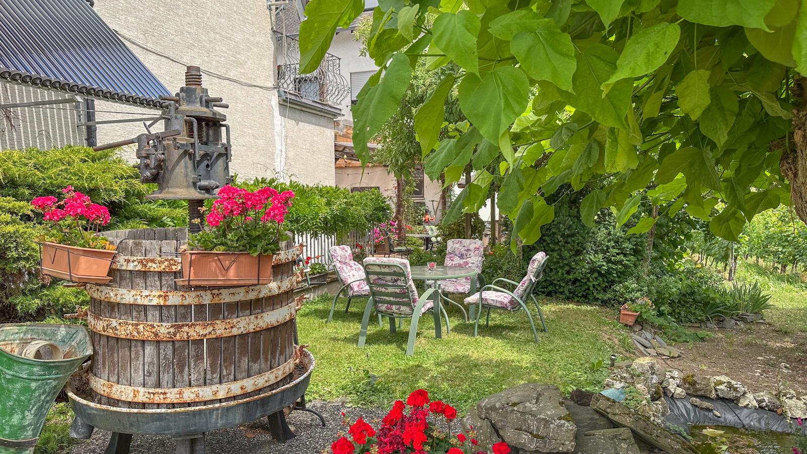 Hermes-Lex Weingut-Tuinen zomer
