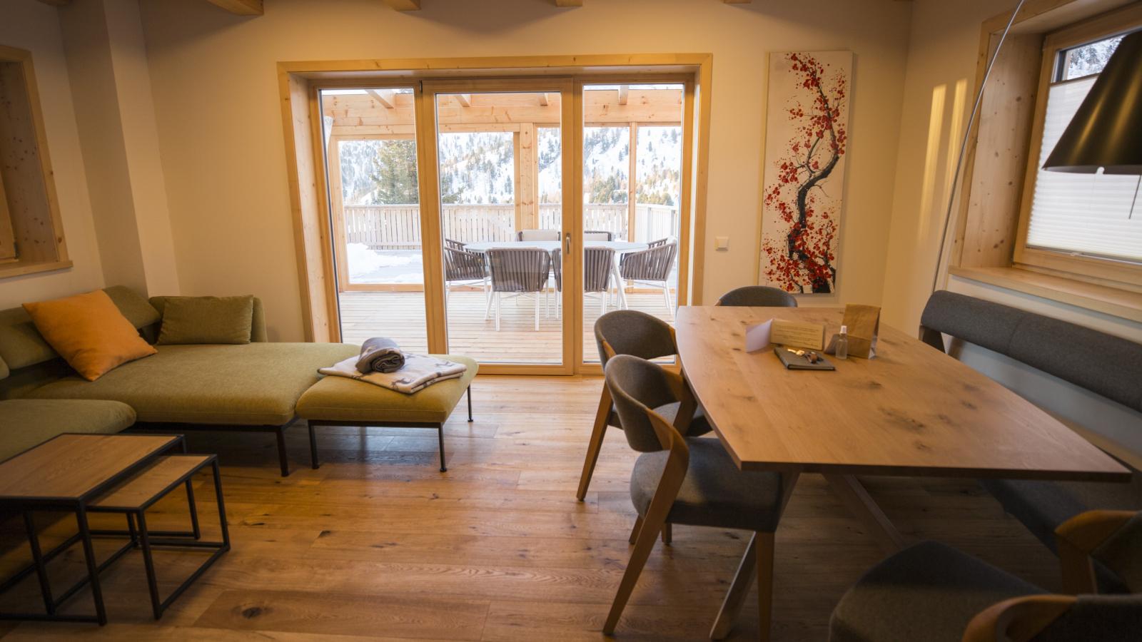 Designchalets Falkertsee-Woonkamer