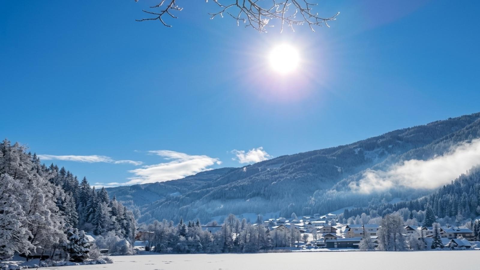 Alpenblick am Afritzer See - Gebied winter 1km