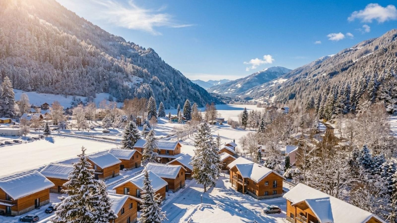 Alpenidyll am Afritzer See - Gebied winter 1km