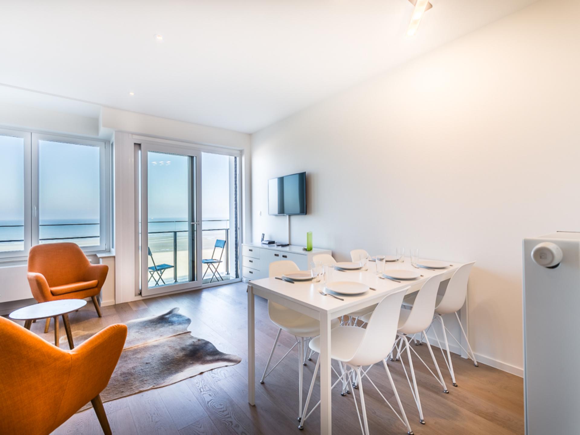 Frontaal zeezicht appartement voor 5 personen op 10 meter van het strand - foto 4