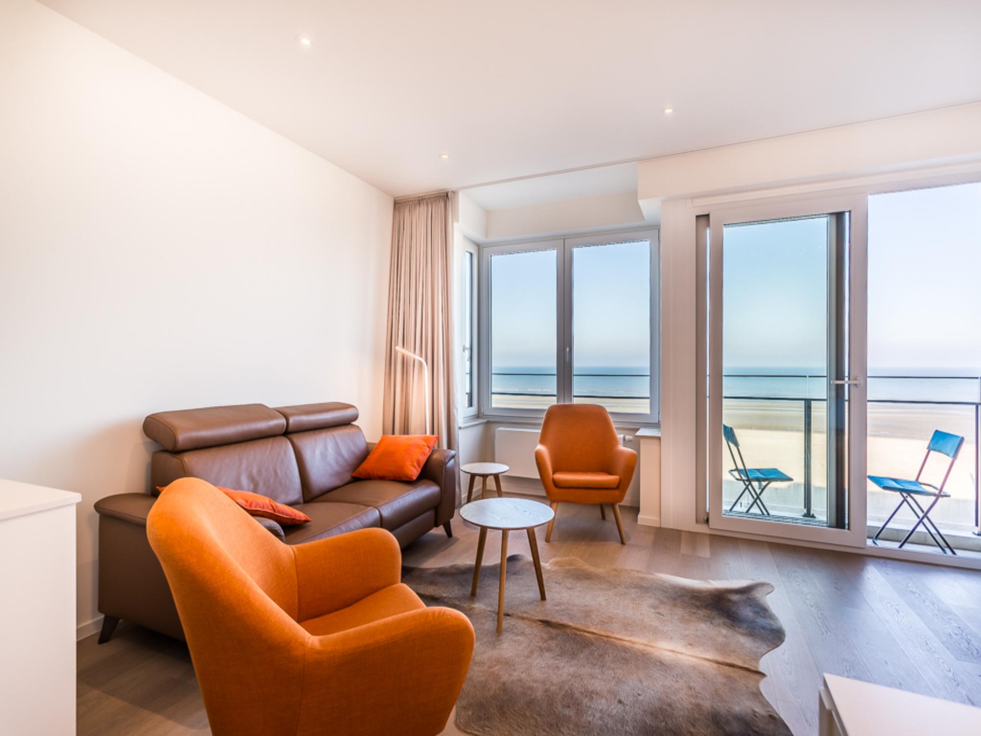 Frontaal zeezicht appartement voor 5 personen op 10 meter van het strand - foto 1