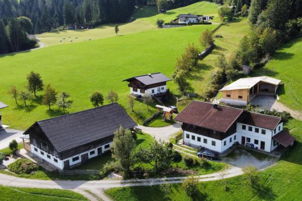 Vrijstaand vakantiehuis op biologische boerderij met panoramisch uitzicht in Hüttau - thumbnail 1