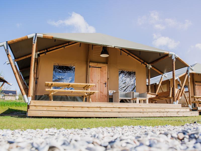 Luxury lodge on a family campsite near the sea